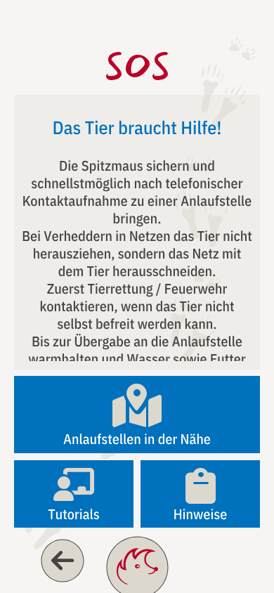 Wildtier-SOS App Screenshot