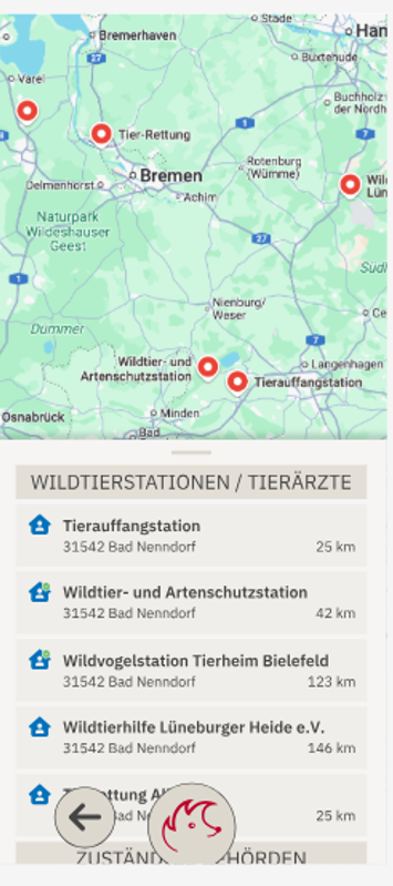 Vorschau Screenshot SOS Anlaufstellen
